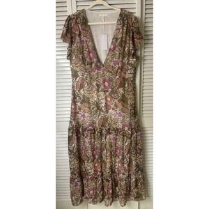 Baevely Boho Floral Midi Dress Size 2X